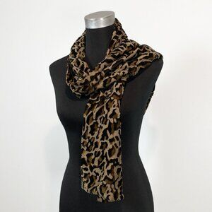 Kenneth Cole Sheer Textured Leopard Print Scarf